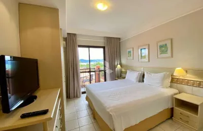 Studio de 27,07 m² privativos, possui 1 quarto com suíte e com vista para o mar em jurerê internacional em florianópolis/sc.