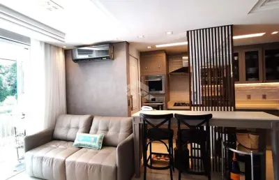 Apartamento semimobiliado com 1 quarto e closet, 1 vaga de garagem no bairro itacorubi em florianópolis/sc.