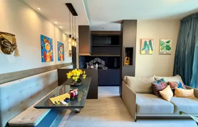 Apartamento mobiliado de 1 quarto sendo suíte com 2 vagas e sacada na praia comprida são josé