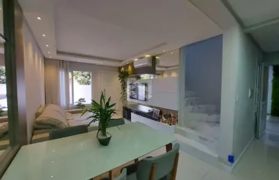 Sobrado semimobiliado com 130m² em condominio fechado no bairro niterói