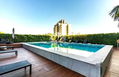 Apartamento garden de 1 dormitório c/ 2  garagens e infra completa no linked junto ao bourbon teresópolis