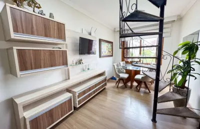 Cobertura duplex no bairro partenon com terraço, piscina e duas vagas  146 m²