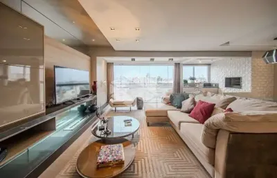 Apartamento alto padrão mobiliado, 3 dormitórios, 2 suítes e box duplo no menino deus