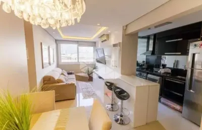Apartamento 2 dormitórios suíte cozinha americana a churrasqueira 1 garagem semi mobiliado infra completa