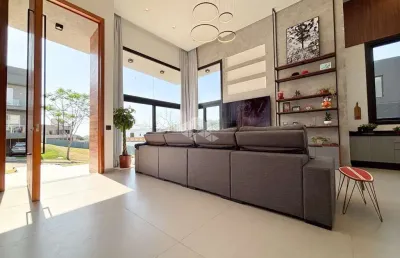 Casa térrea condomínio alphaville lombardia, 3 suítes 263m², terreno 619m² privativos