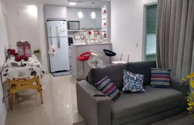 Apartamento no centro, em palhoça, sc, sacada com churrasqueira, 02 dormitórios, 01 suíte, 01 vaga de garagem.