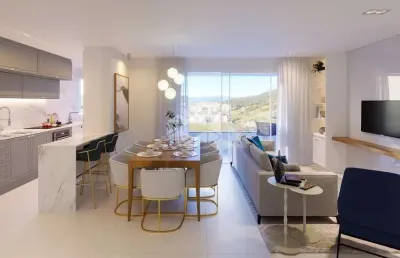Apartamento no bairro pedra branca, em palhoça, sc, sacada, churrasqueira, 03 dormitórios sendo 01 suíte, e 1 vaga de garagem.