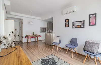 Apartamento semimobiliado 1 dormitório/quarto. churrasqueira. vaga escriturada