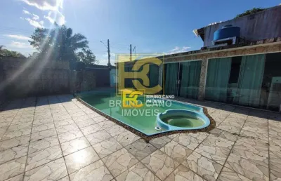 Casa térrea com piscina em condomínio  - residencial são luiz - peruíbe/sp