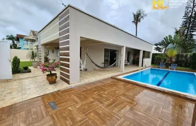 Oportunidade de permuta em santos! linda casa térrea com dois terrenos com piscina á venda á 150m do mar - ribamar - peruíbe/sp