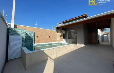 Casa térrea nova e moderna com piscina á venda - flora rica ii - peruíbe/sp