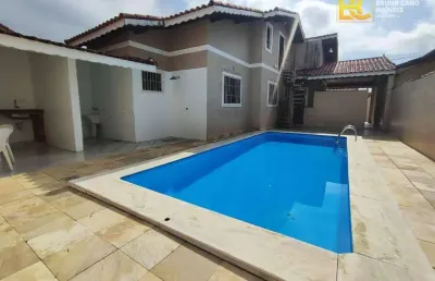 Casa térrea com piscina á 400m do mar á venda - tres marias - peruíbe/sp