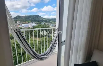 Lindo apartamento mobiliado de 2 dormitórios com sacada e vista para os morros!