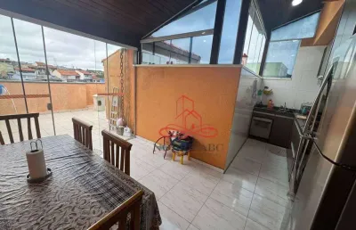 Cobertura com 2 dormitórios, 90 m² - venda por r$ 390.000 ou aluguel por r$ 2.400/mês - vila linda - santo andré/sp