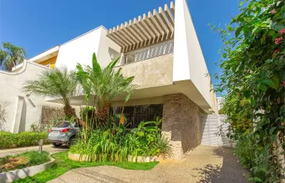 Casa de concreto alto padrão brooklin - lazer completo