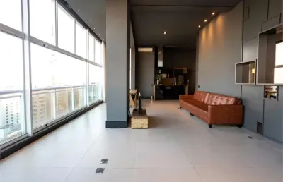 Apartamento no çiragan mobiliado. lindo e amplo com 1 dormitório, ar, área de serviço e 2 vagas.!