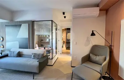 Apartamento novo, todo decorado, a venda em moema, com sala ampliada, 2 quartos (1 suíte) e 1 vaga