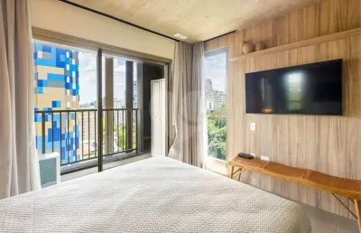 Studio  de 32 m² nos jardins mobiliado e equipado em empreendimento novo com lazer completo