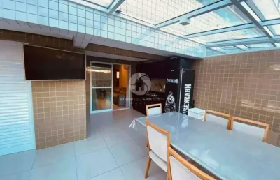 Apartamento garden moderno com área de lazer privativa - campo grande santos/sp