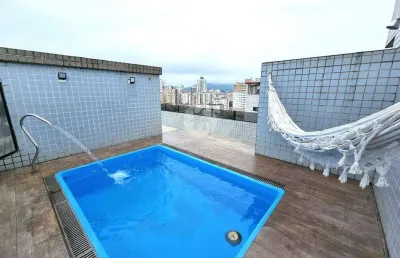 Cobertura à venda, 3 quartos, 3 suítes, 2 vagas, ponta da praia - santos/sp