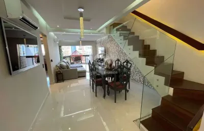 Cobertura duplex vista mar a 50m da praia - bairro aparecida _ santos sp