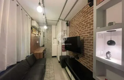 Apartamento à venda no boqueirão, santos – 1 quarto finamente decorado, mobiliado e a uma quadra da praia