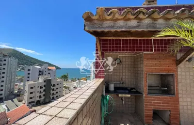 Excelente oportunidade de cobertura duplex à venda, 50 metros da praia martim de sá, 02 vagas na ga