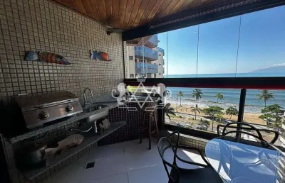 Apartamento frente mar com 2 vagas na garagem à venda, martim de sá, caraguatatuba, sp