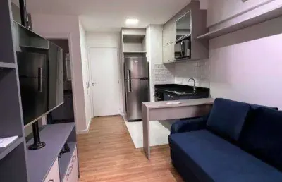 Studio 1 dormitório (28m²), 1 banheiro, mobiliado e decorado, terraço. a 300 metros da universidade mackenzie