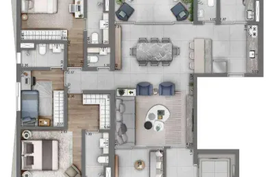 Apartamento 3 dormitórios (143,20m²), 3 suítes, varanda gourmet, 2 vagas. próximo do shopping jk iguatemi