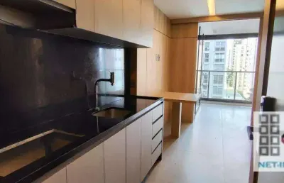 Studio 1 dormitórios (27m²), 1 banheiro social, mobiliado. você entre os bairros mais nobres da cidade