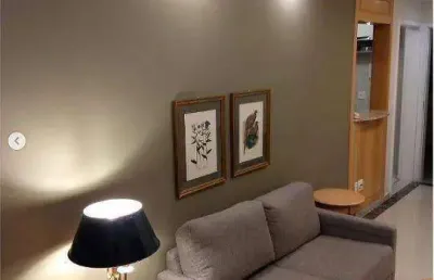 Apartamento 1 dormitório (34m²), 1 banheiro, mobiliado, sacada, 1 vaga. próximo do shopping ibirapuera