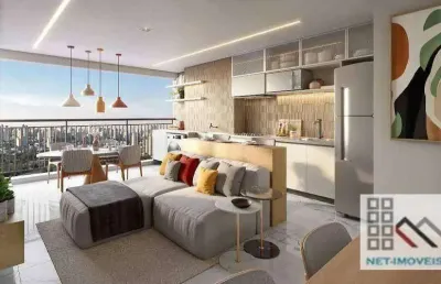 Apartamento 2 dormitórios (56m²), 1 suíte, terraço, 1 vaga. a 3 minutos da estação santos-imigrantes