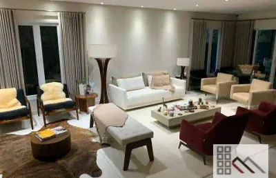 Casa em condomínio 4 dormitórios (570m²), 4 suítes, mobiliada, 5 vagas. residencial 4, casa de cinema