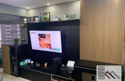 Apartamento 2 dormitórios (69m²) 1 suite, mobiliado e decorado, 1 vaga, terraço. raridade, completo