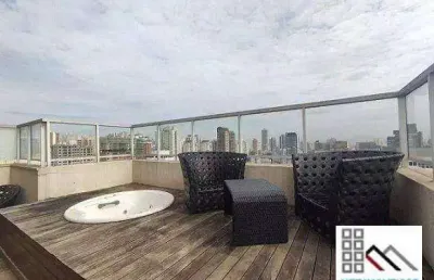 Cobertura duplex alto padrão 2 dormitórios (140m²), 1 suíte, mobiliado, 3 vagas. próximo do parque da água branca