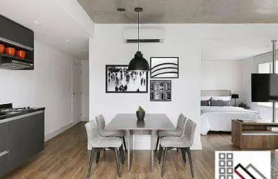 Apartamento 1 dormitório (70m²), 1 suíte, totalmente mobiliado, terraço, 1 vaga. a poucos metros da berrini