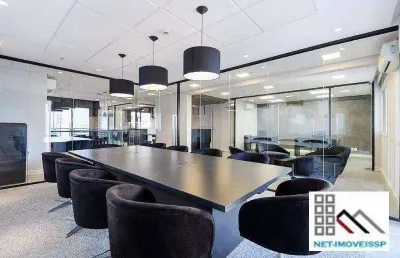 Compra com renda garantida. conjunto comercial (135,50m²), 2 banheiros, 2 vagas, varanda. na melhor região da berrini