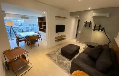 Apartamento 1 dormitório (80m²), 2 vagas, varanda, mobiliado. na juscelino e ao lado shopping jk