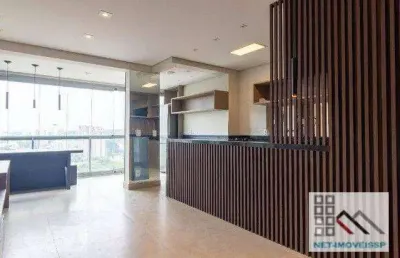 Studio 1 dormitório (55m²), 2 banheiros, 1 vaga, varanda, mobiliado. próximo do shopping morumbi