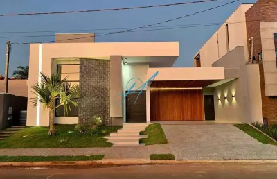 Casa à venda em maringá, chácaras aeroporto, com 3 suítes, com 255 m², ecogarden residence