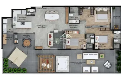 Apartamento com 3 quartos à venda na rua bento viana, --, água verde, curitiba por r$ 2.128.000