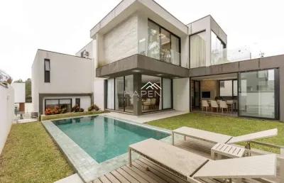 Casa em condomínio fechado com 4 quartos à venda na avenida fredolin wolf, --, santa felicidade, curitiba por r$ 3.990.000