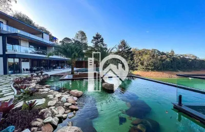 Mansão beira represa de igaratá à venda, 670 m²  condomínio recanto pássaros jacareí/sp