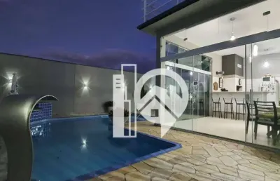 Sobrado com piscina e vista para a serra da mantiqueira á venda - condomínio fechado - pindamonhangaba/sp