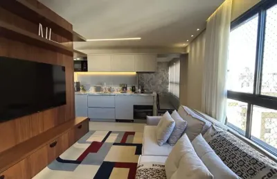 Flat para venda com 51 m varanda gourmet no bueno decorado e mobiliado