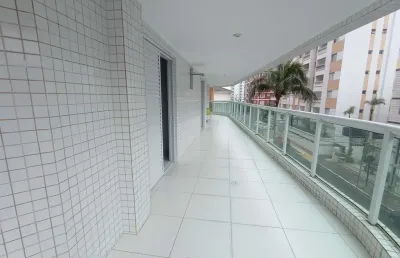 Amplo  apartamento a  venda com 3 suítes, sacada envolvente com vista mar, no bairro tupi em praia grande,