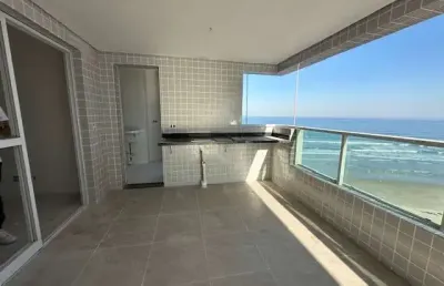 Alto padrão frente em prédio frente mar com 3 quartos, 1 suíte, 2 vagas na praia grande-sp,