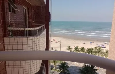 Apartamento vista mar à venda no maracanã, praia grande-sp: 1 dormitório frente mar, mobiliado e com porteira fechada!