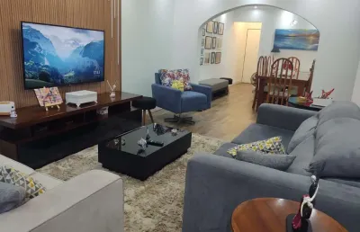 Apartamento à venda em praia grande-sp, bairro ocian: 3 quartos, 1 suite, 2 salas, 1 banheiro, 2 vagas de garagem, 136,21 m², mobiliado.